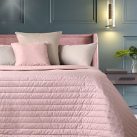 Покрывало на кровать Luxury style 220х240 см Пудра/сірий