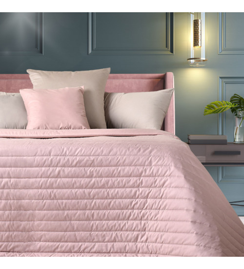 Покрывало на кровать Luxury style 220х240 см Пудра/сірий