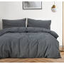 Постільна білизна Lotus Home Washed cotton - Solid antracite євро