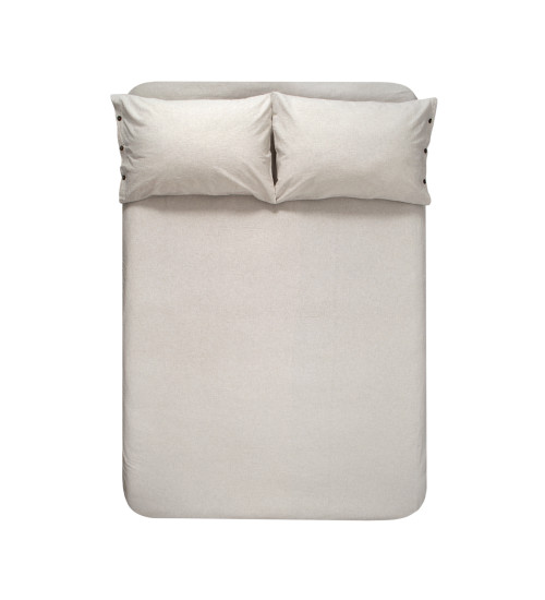 Простирадло з наволочками Lotus Home Washed Cotton - Kahve-bej 260*280