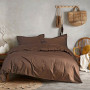 Постільна білизна сатин premium Lotus Home - Dakota Modern шоколадний полуторний