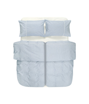 Постільна білизна Lotus Home - Premium Percale Stripe блакитний сімейний