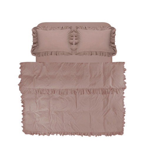 Постільна білизна Lotus Home Washed cotton - Kansas fly пудровий євро
