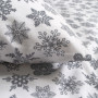 Постільна білизна Lotus Home Фланель - Snowflake білий/сірий полуторний