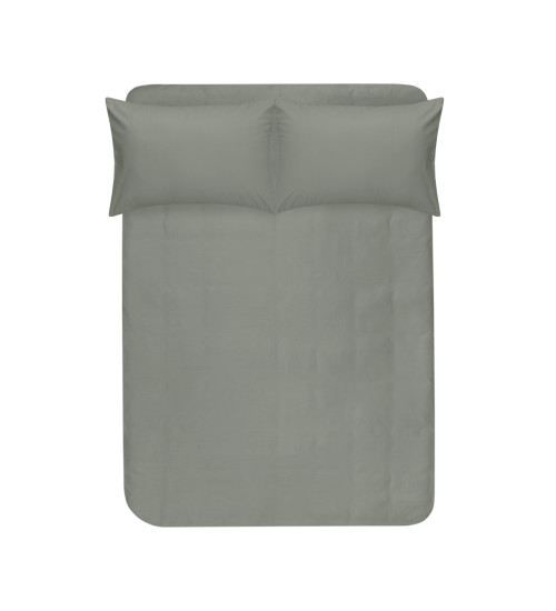 Простирадло з наволочками сатин premium Lotus Home - Leona хакі 240*260