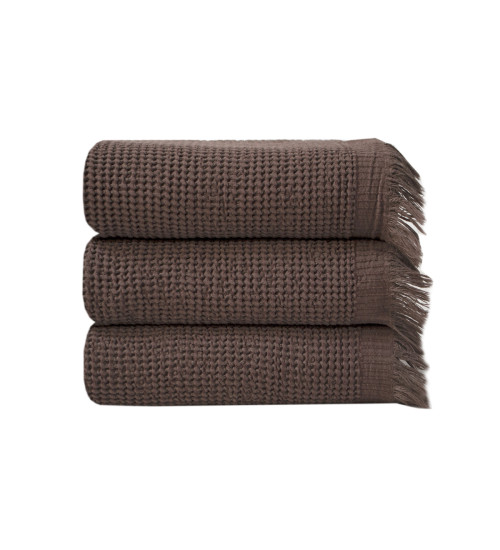 Рушник Lotus Home - Rius dark brown темно-коричневий 50*100