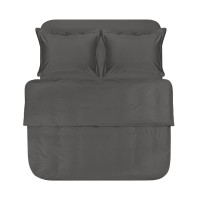 Постільна білизна сатин premium Lotus Home - Dakota Modern антрацит полуторний