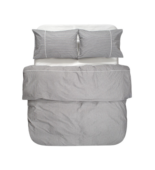 Постільна білизна Lotus Home - Premium Stripe антрацит сімейний