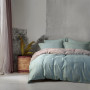 Постільна білизна сатин premium Lotus Home - Basic зелений/кава євро