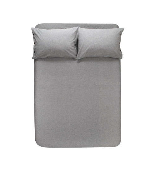 Простирадло з наволочками Lotus Home Washed Cotton - Antracite 260*280