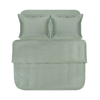 Постільна білизна сатин premium Lotus Home - Dakota Modern оливковий полуторний