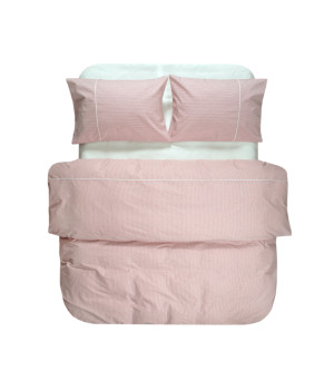 Постільна білизна Lotus Home - Premium Percale Stripe рожевий євро