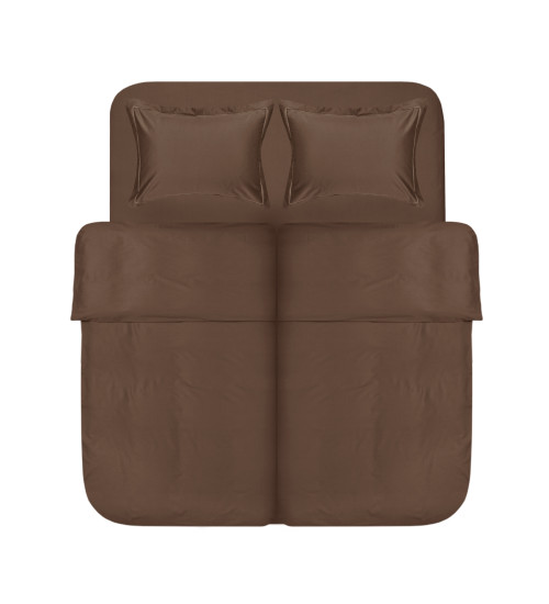 Постільна білизна сатин premium Lotus Home - Dakota Modern шоколадний сімейний