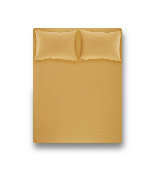 Простынь на резинке с наволочками Penelope - Laura mustard горчичный 160*200+50*70 (2)