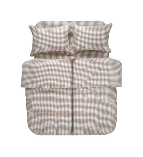 Постільна білизна Lotus Home - Checked Gingham кавовий сімейний Постільна білизна Lotus Home - Checked Gingham кавовий сімейний