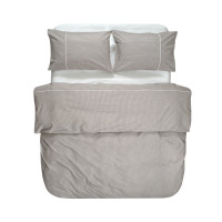 Постільна білизна Lotus Home - Premium Stripe коричневий євро