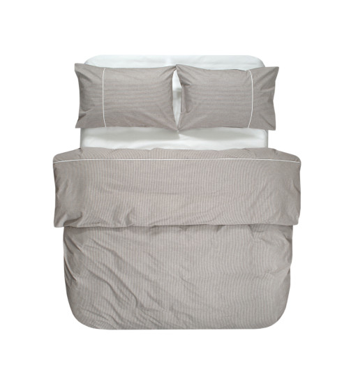 Постільна білизна Lotus Home - Premium Stripe коричневий євро
