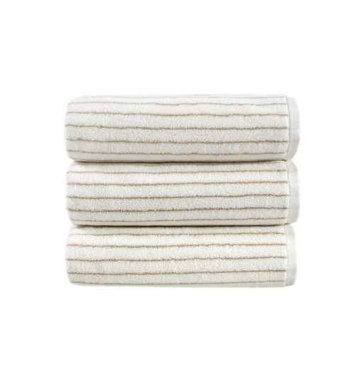 Рушник Lotus Home Готель Premium - Microcotton Stripe Ecru-Kahve 90*150 550 г/м²