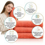 Набір рушників махрових Natural Soft Premium 50*90+70*140 500 г/м2 Кораловий