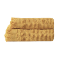 Набір рушників Premium Waffle - mustard гірчичний 50*100+90*170 см