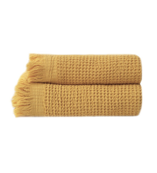 Набір рушників Premium Waffle - mustard гірчичний 50*100+90*170 см
