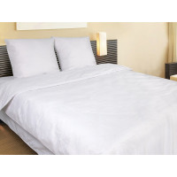 Постельное белье Hotelline Отель - Ranforce White белый семейное  для гостиниц.